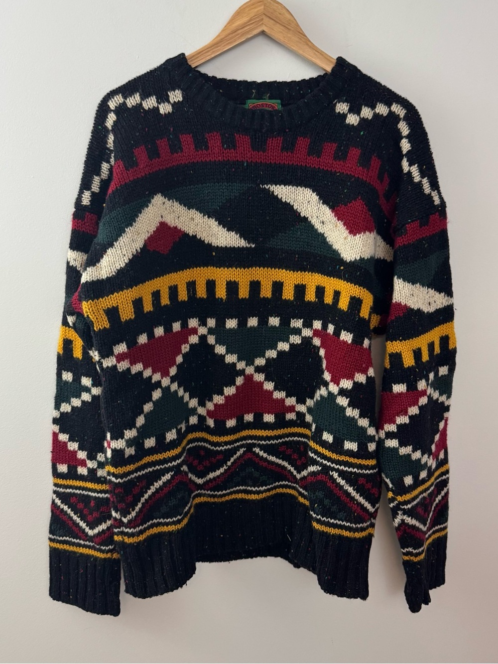 Boston Traders Vintage Men’s Crewneck Sweater Pure Wool Size XL